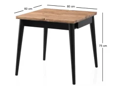 Mesa de comedor extensible para 4 en mármol negro 80 cm KAVALA