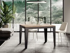 Mesa de comedor extensible evolución Flavio-Color Natural-Ancho extensible
