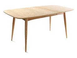Mesa de comedor extensible en fresno natural L130-160 NORDECO
