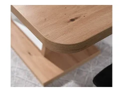 Mesa de comedor extensible Lewis 120-160 cm roble y blanco mate