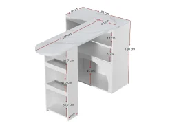 Mesa de comedor extensible y mesa de bar alta giratoria de 120(+80)×40×100 cm con espacio para mascotas