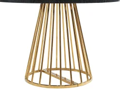 Mesa de comedor extensible 2 a 12 comensales de MDF y acero - Negro y dorado - FIRELA