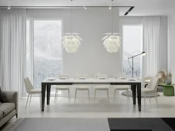 Mesa de comedor extensible evolución Flavio-Color Blanco-Ancho extensible