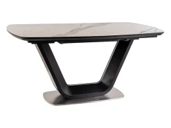 Mesa de comedor extensible negra y mármol 160cm Vanda