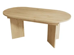 Mesa de comedor extensible 120-160×80×75,5 cm - para 4-6 personas - esquinas redondeadas - tablero grueso - MDF - natural