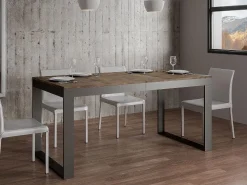 Mesa de comedor extensible tiroz evolución-Marrón-2 pies-180 à 284cm