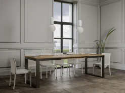 Mesa de comedor extensible tiroz evolución-Marrón-2 pies-180 à 284cm