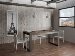 Mesa de comedor extensible tiroz evolución-Marrón-2 pies-180 à 284cm