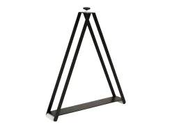 Mesa de comedor extensible de madera Kristo patas en V-Color Gris cemento-Base y soporte con ruedas-5 alargaderas finas-Ancho extensible