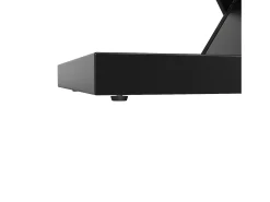 Mesa de comedor extensible (120-160×75×75,5 cm), MDF+Metal, con estampado de mármol negro