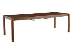 Mesa de comedor extensible rectangular nórdica con acabado en nogal 125-238 cm AGALI