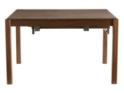 Mesa de comedor extensible rectangular nórdica con acabado en nogal 125-238 cm AGALI