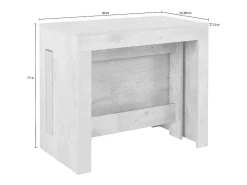 Mesa de comedor extensible 90x51-300cm consola vestíbulo Pratika Pilka