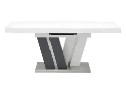 Mesa de comedor extensible NOAMI II - MDF gris y blanco