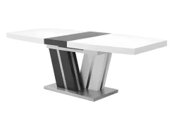 Mesa de comedor extensible NOAMI II - MDF gris y blanco