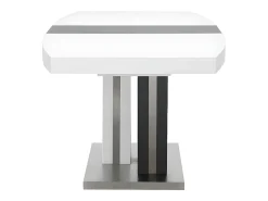 Mesa de comedor extensible NOAMI II - MDF gris y blanco