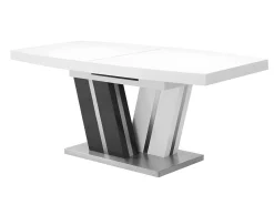 Mesa de comedor extensible NOAMI II - MDF gris y blanco