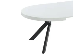 Mesa de comedor extensible 4 a 8 comensales de MDF y acero - blanco lacado y negro - KOMONI