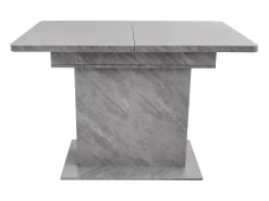 Mesa de comedor extensible con almacenaje, rectangular, moderna, ahorra espacio, aspecto hormigón.
