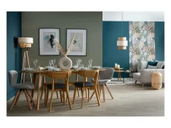 Mesa de comedor extensible diseño roble L150-200 MARIK