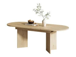 Mesa de comedor extensible - 120/160 x 80 x 75,5 cm - para 4 a 6 personas - estilo sencillo - MDF - natural