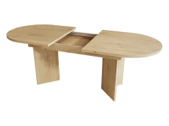 Mesa de comedor extensible - 120/160 x 80 x 75,5 cm - para 4 a 6 personas - estilo sencillo - MDF - natural
