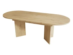 Mesa de comedor extensible - 120/160 x 80 x 75,5 cm - para 4 a 6 personas - estilo sencillo - MDF - natural