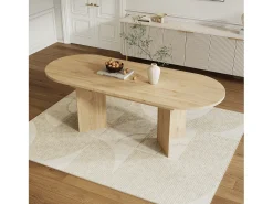 Mesa de comedor extensible - 120/160 x 80 x 75,5 cm - para 4 a 6 personas - estilo sencillo - MDF - natural