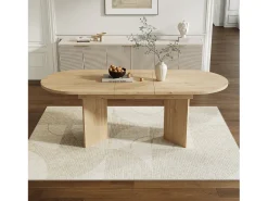 Mesa de comedor extensible - 120/160 x 80 x 75,5 cm - para 4 a 6 personas - estilo sencillo - MDF - natural