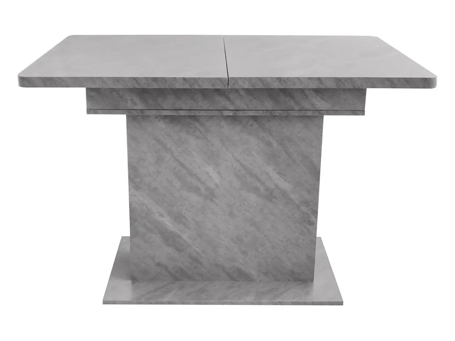 Mesa de comedor extensible - 6 a 8 personas - con 6 nichos - Efecto de concreto gris - Paneles de partículas - 110/130x70cm