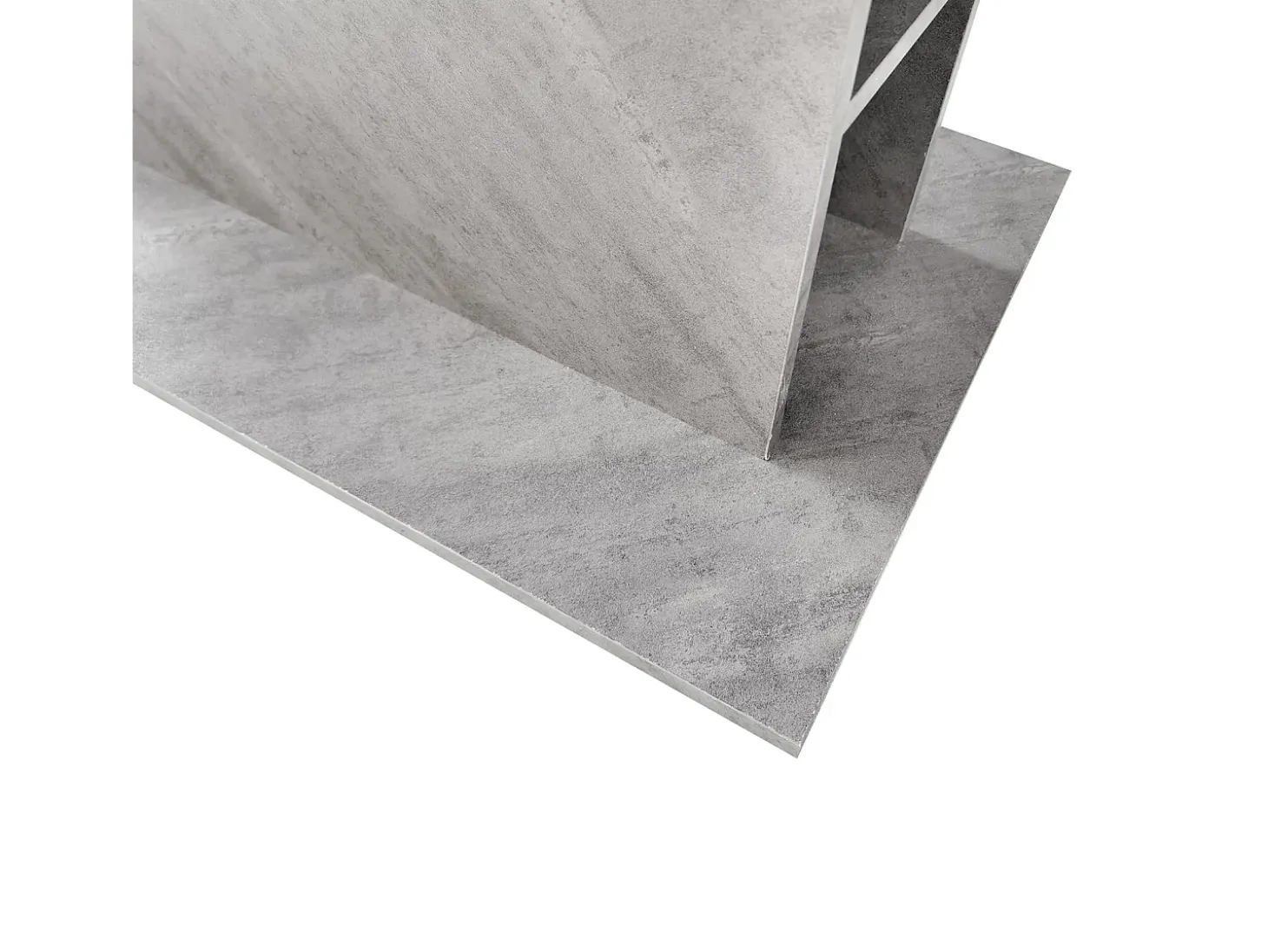 Mesa de comedor extensible - 6 a 8 personas - con 6 nichos - Efecto de concreto gris - Paneles de partículas - 110/130x70cm