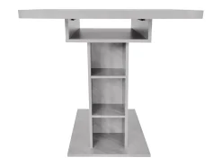 Mesa de comedor extensible - 6 a 8 personas - con 6 nichos - Efecto de concreto gris - Paneles de partículas - 110/130x70cm