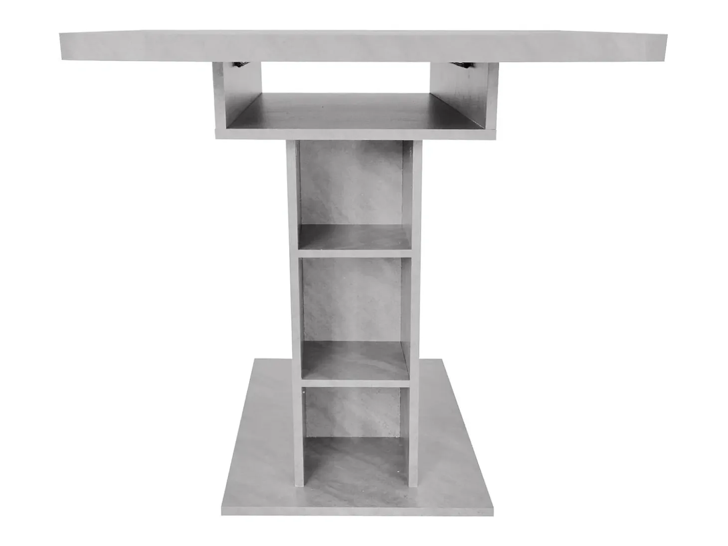Mesa de comedor extensible - 6 a 8 personas - con 6 nichos - Efecto de concreto gris - Paneles de partículas - 110/130x70cm