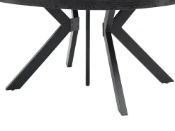 Mesa de comedor extensible para 6 a 12 comensales de MDF y acero - Negro - KOMONI