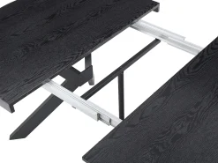 Mesa de comedor extensible para 6 a 12 comensales de MDF y acero - Negro - KOMONI