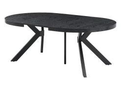Mesa de comedor extensible para 6 a 12 comensales de MDF y acero - Negro - KOMONI