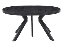 Mesa de comedor extensible para 6 a 12 comensales de MDF y acero - Negro - KOMONI