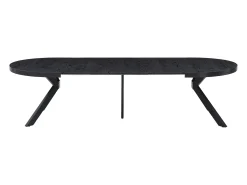 Mesa de comedor extensible para 6 a 12 comensales de MDF y acero - Negro - KOMONI