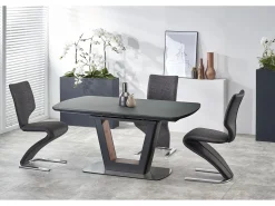 Mesa de comedor extensible Bussy 160-200 diseño gris