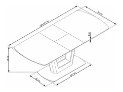 Mesa de comedor extensible Bussy 160-200 diseño gris