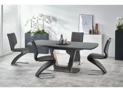 Mesa de comedor extensible Bussy 160-200 diseño gris