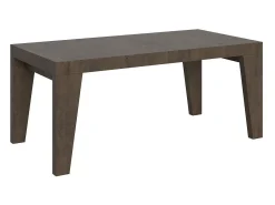Mesa de comedor extensible de madera Naxo.-Color Blanco-Base y soporte con ruedas-Alargaderas -Ancho extensible