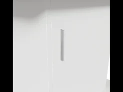Mesa de comedor extensible ovalada con almacenaje - Blanca 110(130)x70x75cm