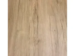 Mesa de comedor extensible de madera Kristo patas en V-Color Natural-Base y soporte con ruedas-5 alargaderas finas-Ancho extensible