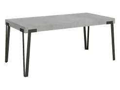 Mesa de comedor extensible de diseño con patas de metal antracita Konta-Color Blanco-Ancho extensible