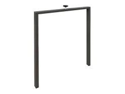 Mesa de comedor extensible de madera Ribo-Color Gris cemento-Soporte 4 pies-5 alargaderas finas-Ancho extensible