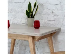 Mesa de comedor extensible 90 x 65 cm Envelope Marrón Beige