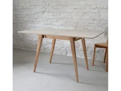 Mesa de comedor extensible 90 x 65 cm Envelope Marrón Beige