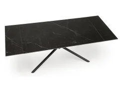 Mesa de comedor extensible Viktor de mármol negro 160 - 200 cm