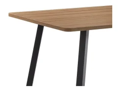 Mesa de Comedor Fija con Tapa de Melamina Color Roble y Estructura Metálica Negra Mate - Medidas 120x80x75 cm